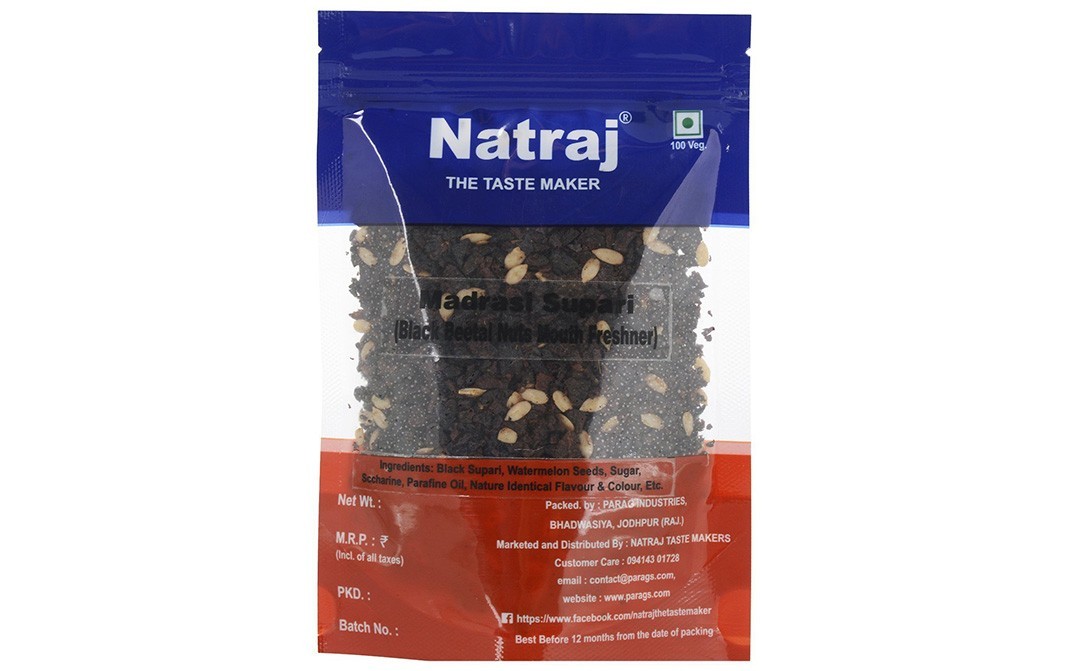 Natraj Madrasi Supari (Black Beetal Nuts Mouth Freshner)   Pack  100 grams